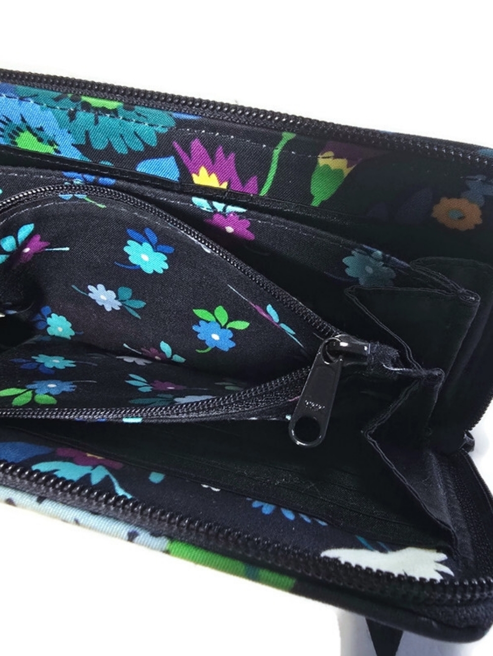 Vera Bradley Midnight Blues Accordion Wallet Zip Around Clutch Retired - Picture 14 of 15